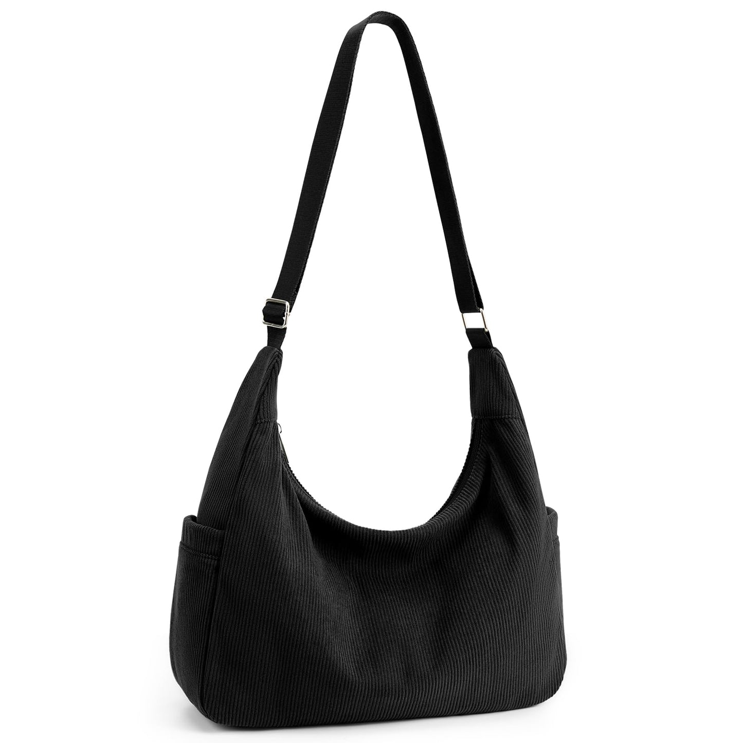 KALIDI Corduroy Tote Bag for Women Large Capacity Shoulder Bag with Zip and Pockets Compartments Waterproof for College School Work Travel Shopping