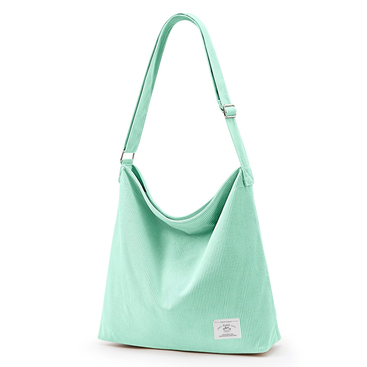 KALIDI Corduroy Tote Bag for Women Large Capacity Shoulder Bag with Zip and Pockets Compartments Waterproof for College School Work Travel Shopping